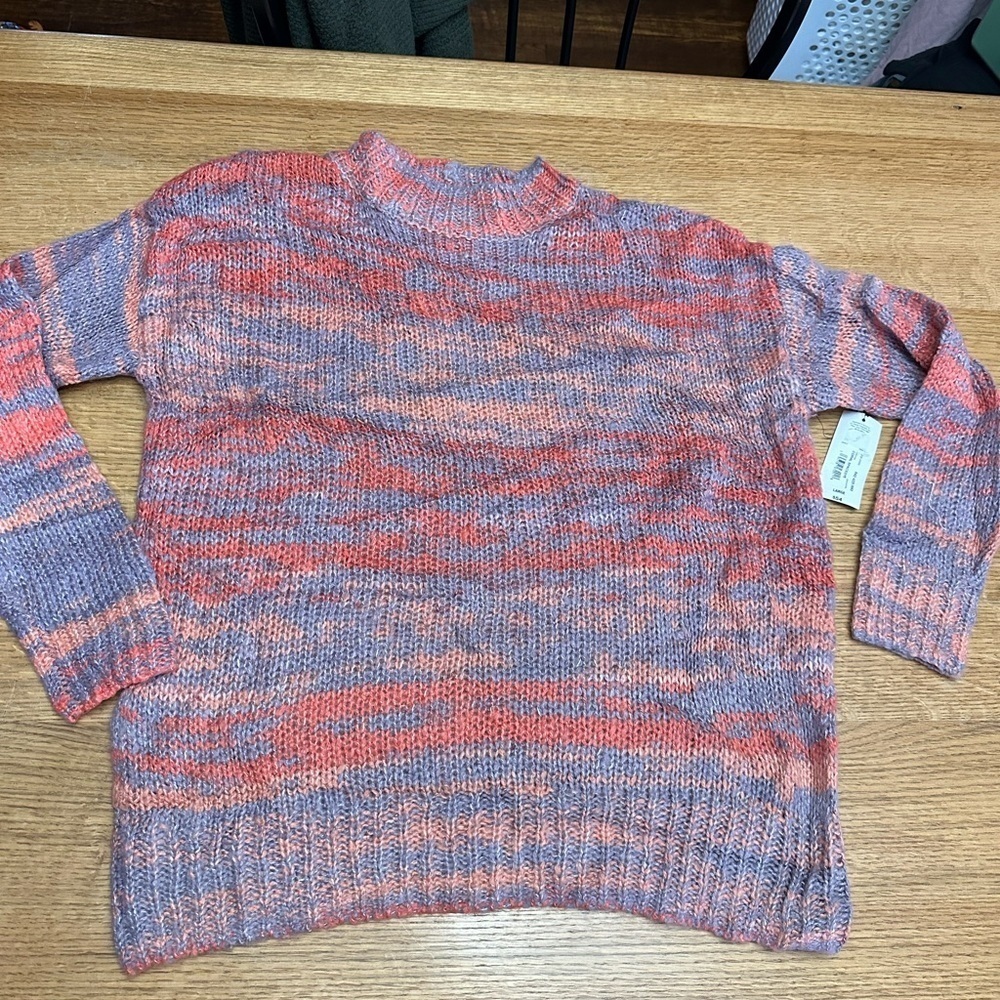 A.N.A NWT mock neck striped pastel pinks knit sweater sz L, 22”p2p - Picture 9 of 9